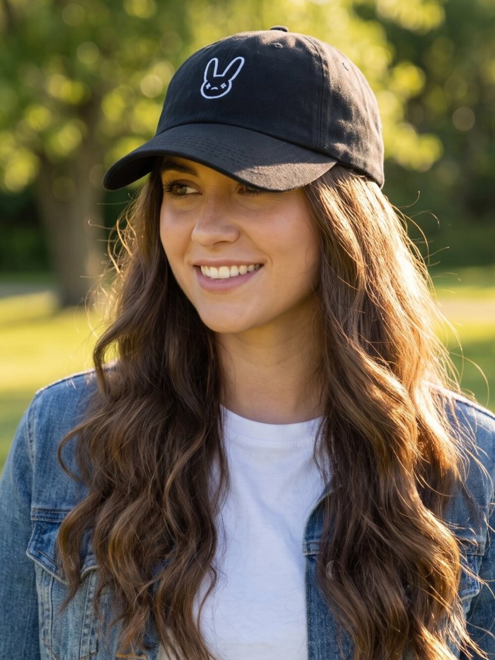 Unisex bad bunny logo dad hat black